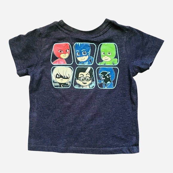 Kids navy blue printed “pjmasks”T-shirt 2T glow in dark round neck short sleeved - Picture 4 of 6
